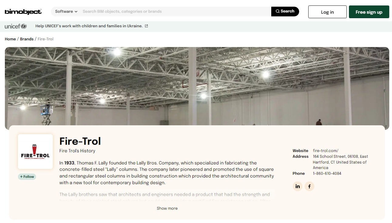 Fire Trol BIM Object Web Page